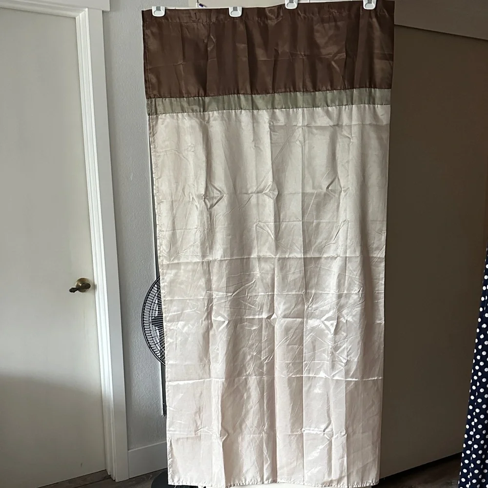 Elegant Brown and Cream Shower Curtain Panel